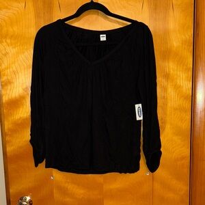 Old Navy Black V-Neck Blouse